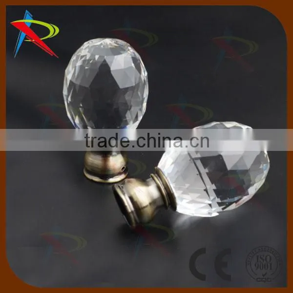 Transparent Crystal Brass 19mm Albania Blind Finials /drapery Finials photo-4