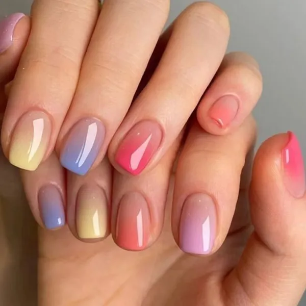 Cross-border Gradient Dopamine Nail Creative Personalized Nail Tip Whitening High-end Nail Art Finished Products SUYW