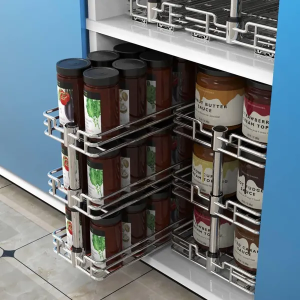3 - layer kitchen storage pull - out basket