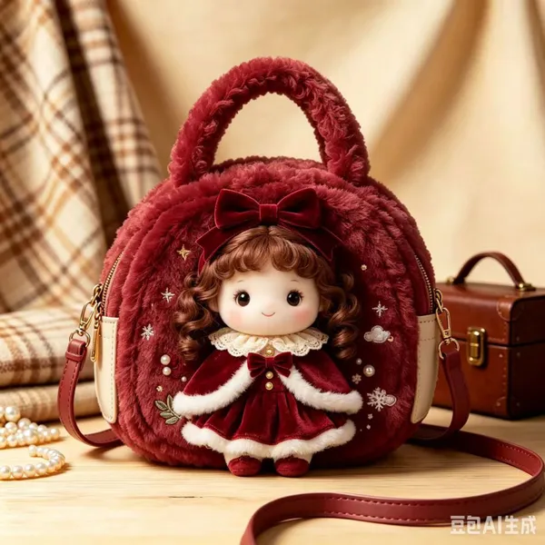 ‌Cartoon Plush Bag, Shoulder Crossbody Bag, Handbag, Cute Little Animal Santa Claus Bag, Customizable