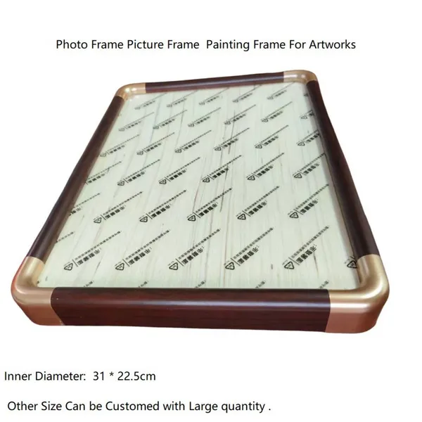 31*22.5cm Rectangle Xuan Paper Painting Hardcard Border Protection Rounded Corners Rosewood Wooden Frame
