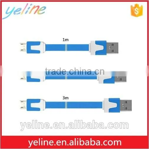3m V8 Colorful Flat Charging Cable for Huawei 7i/mate 8/P9 photo-3