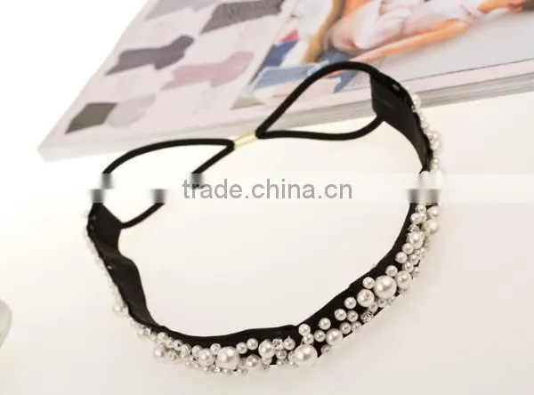 Wedding Bridal Crystal Pearl Wedding Headband photo-3