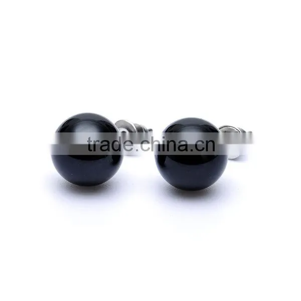 Round Shape Opal Natural Stone Stud Earrings SMJ0159 photo-5