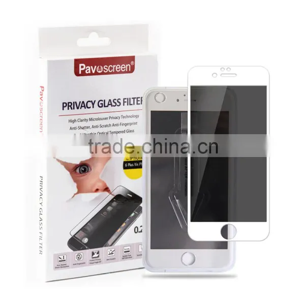 Pavoscreen OEM / ODM 2016 Newest ! 9H Full Cover Privacy Tempered Glass Screen Protector Tempered Glass Film for Iphone 6 / 6s photo-2