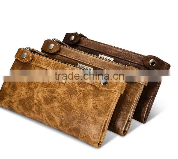 Icarer Luxury Classical Zipper Real Leather Handbag Wallet With Card Slot MT-5592 photo-2
