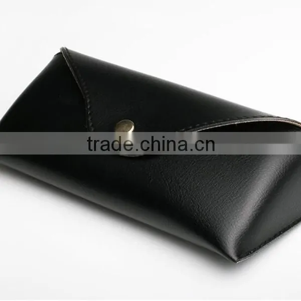 Black Genuine Leather Eyeglass Case for Travel photo-3