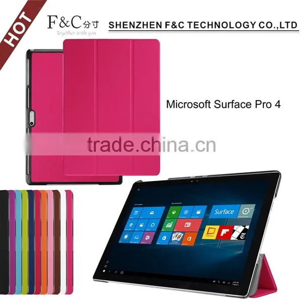 Customized Light Up Flip Leather Folio Tablet Case For Microsoft Surface Pro Tablet photo-3