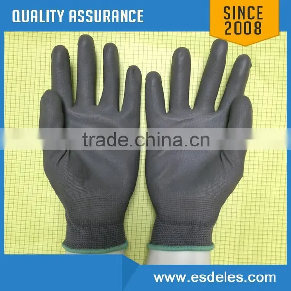 ESD Conductive Gloves Nylon Fiber Glove,PU Finger Coating Glove photo-4