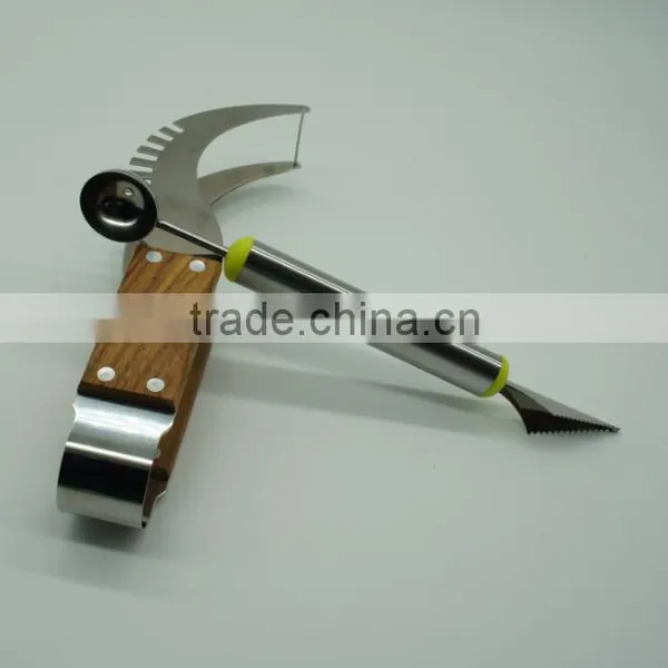 Watermelon Slicer Tongs and Double Melon Baller &carver - Top Rated Premium Stainless Steel Watermelon Corer, Cutter, Knife photo-3