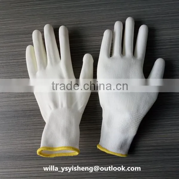 Wholesale White pu Coated Nylon Work Glove From Linyi Factory