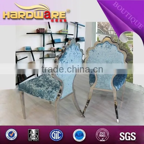 China Manufactry Royal Blue Design Amodern Fabric Dining Chair photo-4