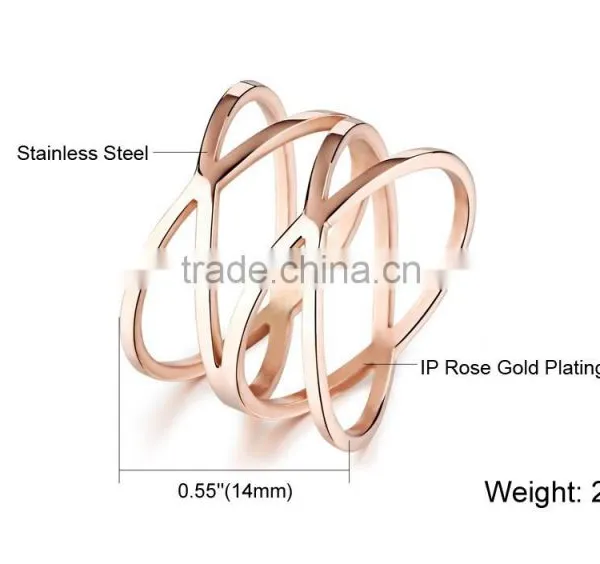 Wholesale Fashion Jewelry 18K Elegant Design Rose Gold Light Weight Gold Ring for Ladies photo-6