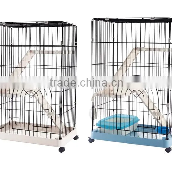 Luxury 3-floor Wire Plastic Cat Cage photo-4