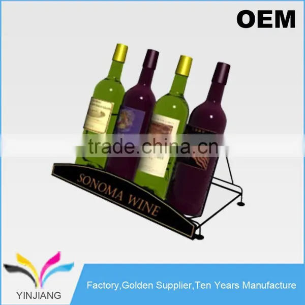 4 Bottles Metal Countertop Wine Display Holder for Beverage Stores photo-2