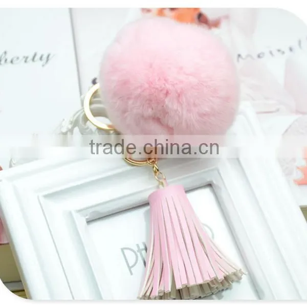 Luxury Fur Pom Pom Keychain,Bunny Fur Keychain,Fur Ball Keychain photo-4