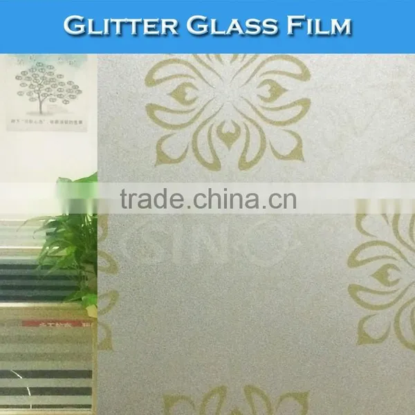 F014 Glitter Frosted Window Decoration Glass Designs Film photo-6