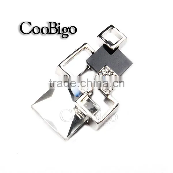 Fashion Jewelry Crystal Rhinestone Rectangular Pin Brooch Women Lady Dresses Hijab Scarf Party Gift Appreal Accessories photo-5