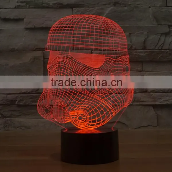 White Knight Shape USB + Battery Operated 3d Acrylic Illusion 7 Color Changing Night Light for Children Led Magnetic Lamp photo-6