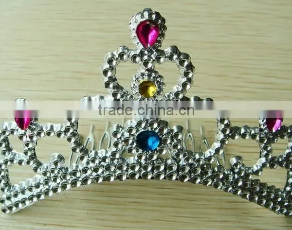 2016 Fashion Metallic Silver Plastic Tiara Comb Tiaras and Crowns