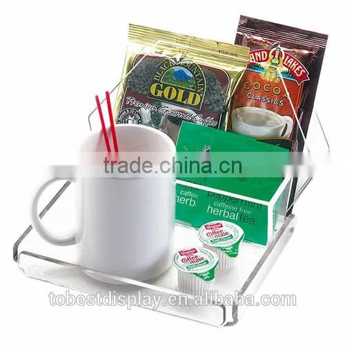 Elegant Handmade Acrylic Trays Wholesale/clear Acrylic Tray/square Acrylic Tray for Drink