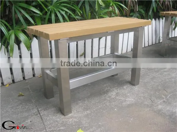HDPE Slats and 304 Stainless Steel Modern Park Bench Outdoor Bench Bench Seat