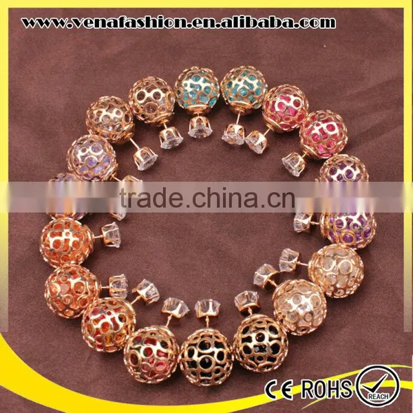 Double Faced Handmade Crystal Earring, Crystal Ball Earrings Quality Choice photo-6
