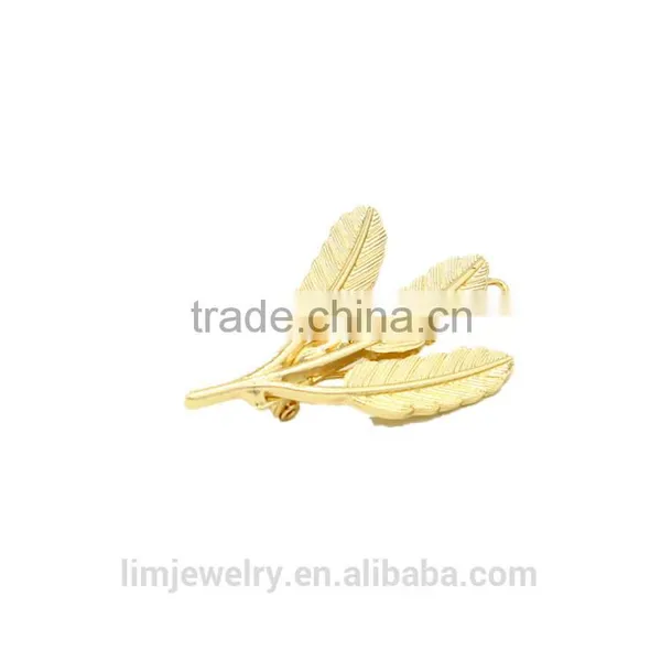 New Arrival three Leaf Barrette Gold Hairpin Barrette Hairpin Women Hair accessories