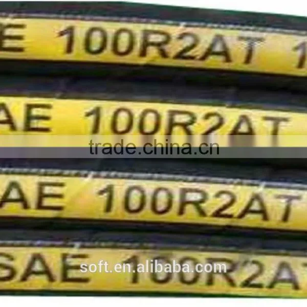SAE100 R2AT Steel Wire Braided Reinforced Hydraulic Rubber Hose photo-2