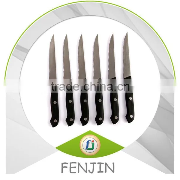 US Restraunt Supplier /6 Pcs Plastic Handle Serrated Knife / Steak Knife