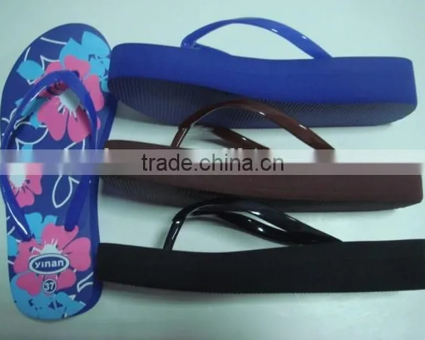 663 LOULUEN Custom EVA Ladies Flat Slippers Wedge Flip Flops For Women With Logo photo-2