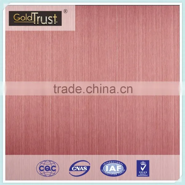 Excellent Quality Decorative Hairline Ti- Gold Rose Finish Stainless Steel Sheet for Elevator photo-3