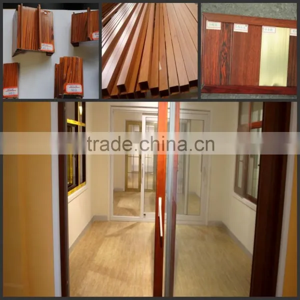 Wood Grain Surface Finishing Aluminum Profile / Enduring Wood Grain Finish Aluminum Tube , Aluminium Wood Grain Finish photo-3