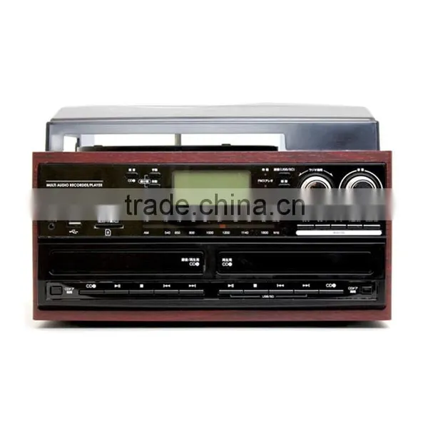 Antique Gramophone Usb sd Cassette lp Radio Record Vinyl lp Player photo-5