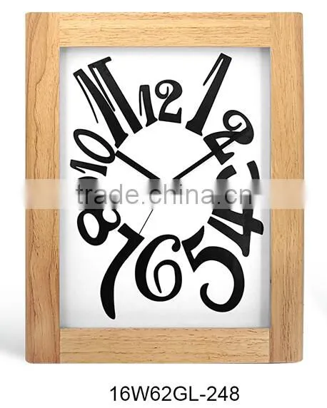 Rectangled Oak Wooden Wall Clock Decoration Items photo-2