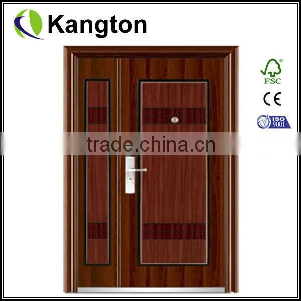 Real Texture Luxury Decorative Double Steel Door