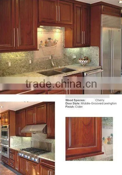 Cider cherry finished cabinets