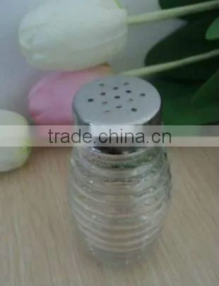 Glass Salt Pepper Cruet With Metal Cap