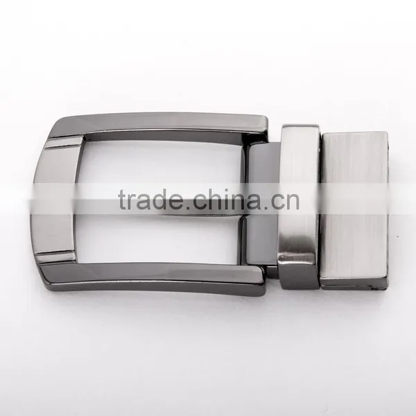 Classic Design Men Metallic Silver Rotating Belt Buckle photo-3