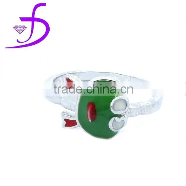 High Quality 925 Silver Jewellery Enamel Sterling Silver Jewelry Frog Ring