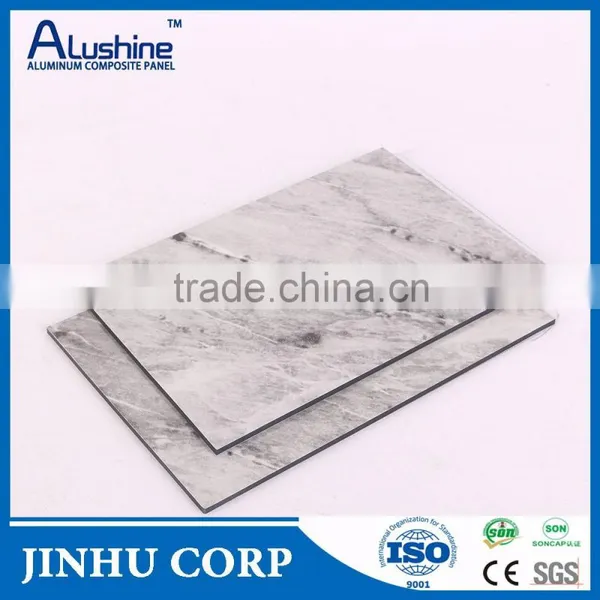 Alushine Wooden Texture or Marble Ceiling Panels Aluminum Composite Panel Decorative Construction Materials