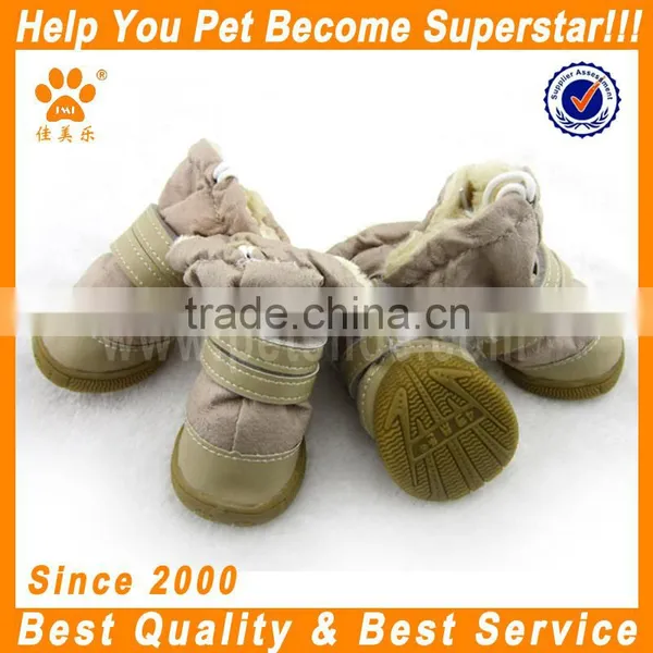 JML Good Quality Custom Fleece Protective Rubber Winter Pet Dog Shoes With Warm Fur Durable Snow Boots photo-3