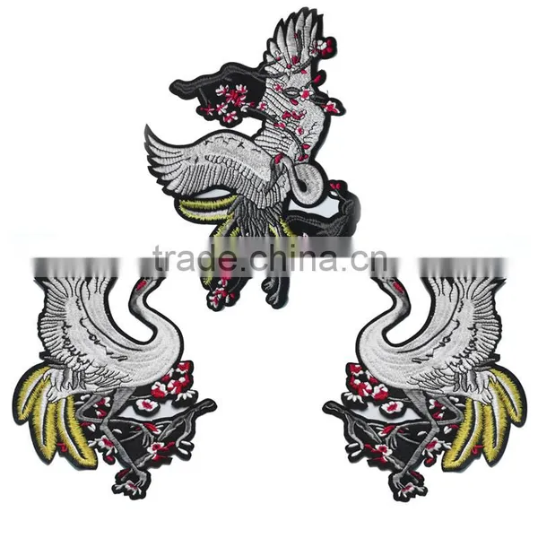 Excellent Quality Factory Direct Sell Animal Embroidery Patches Customized Red-crowned Crane Embroidery Patches for Garment photo-2