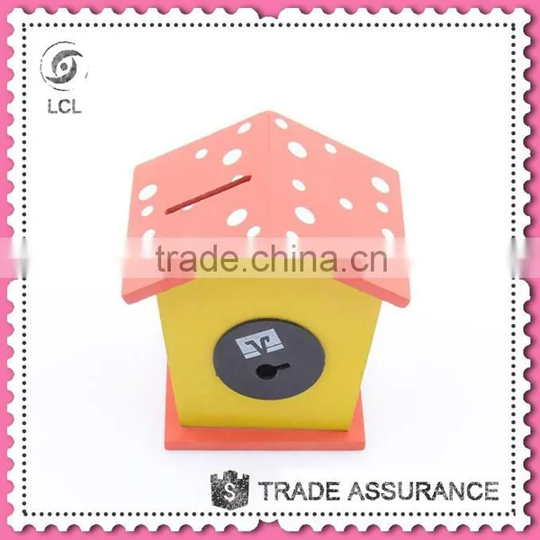 Money Saving Box for Kids, Wooden House Shaped Money Box photo-2