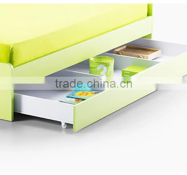 Modern Green MDF Wood Metal Car Kids Bed photo-6