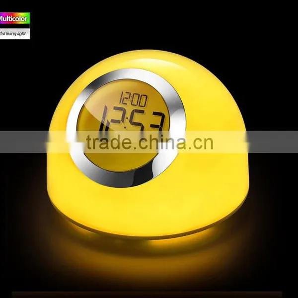 Led Mood Lamp Light With Digital Alarm Clock Lava Lamp 7 Color Chaning Night Light Touch Led Desk Table Lamp photo-4