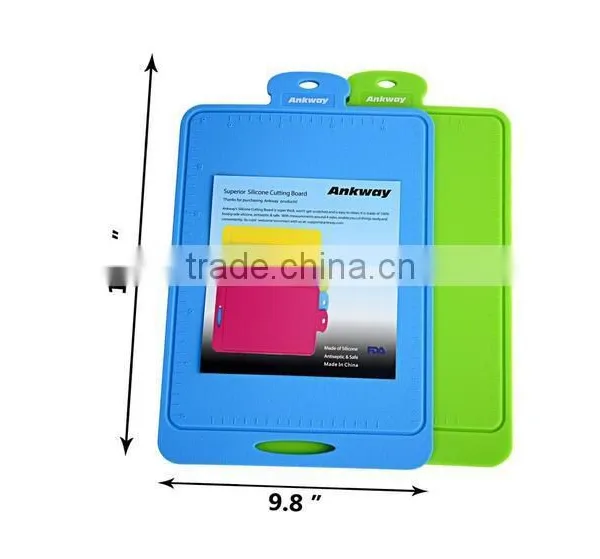 2016 Best Selling Scratch Resistant no Molds BPA Free Fancy Folding Silicone Plastic Cutting Board photo-2