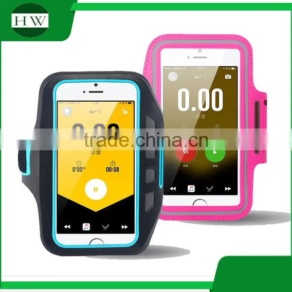 Logo Printed Smart Phone Luminous Reflective Armband Running Stretch Mobile Phone Armbag Arm Band photo-2