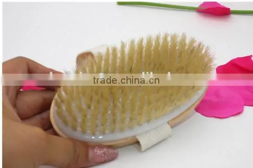 Cy305 Bath Body Brush, 100% All Natural Boar Bristle Wooden Handle & Band Fixed Bristles Brush photo-2