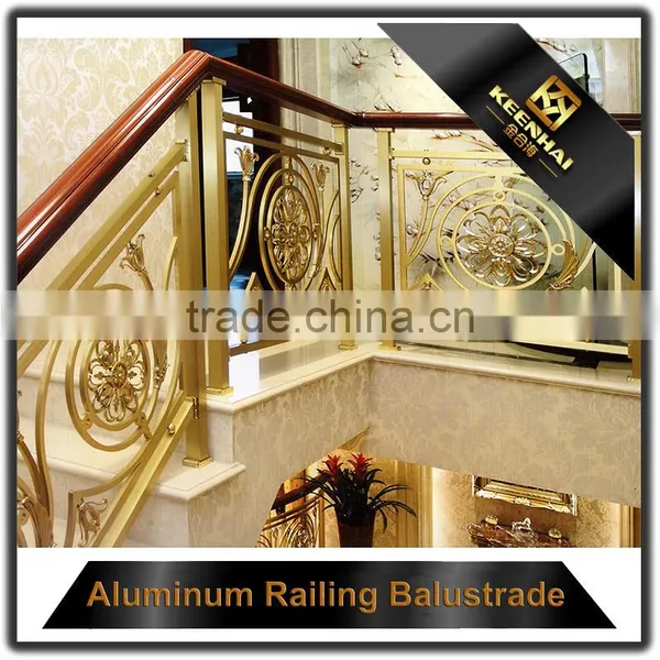 Interior Antique Bronze Decorative Railing Design Brass Stair Handrails for Hotel photo-5